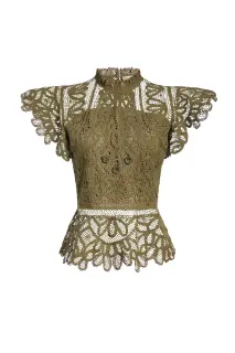 Genessa Top in Juniper Green