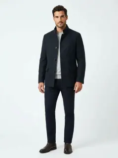 Kired by Kiton Navy Wool Coat