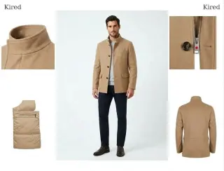 Kired by Kiton Beige Wool Coat
