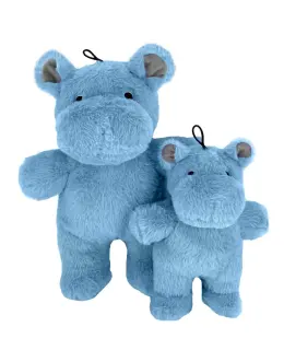 Herbie The Hippo Blue Plush Squeaky Dog Toy - 2 Sizes