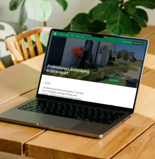 Barefoot Lawns Website on a macbook pro