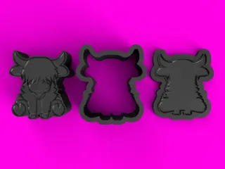 Baby Highland Cow Bath Bomb Mold STL Download
