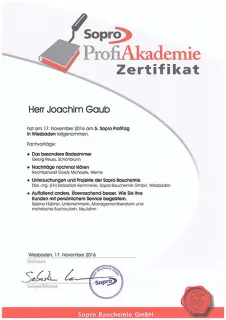 Zertifikat sopro jo gaub