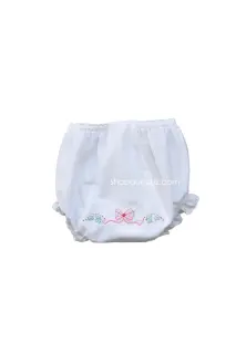 Auraluz Christmas Panty...White with scallops and embroidered bow