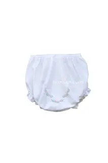 Auraluz Christmas Panty...White with scallops and embroidered holly