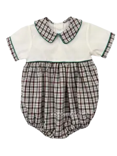 Auraluz Bubble...Plaid/ecru with boy collar...STORE EXCLUSIVE!