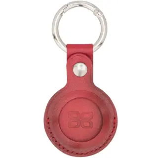 AirTag Schlüsselanhänger aus Leder – Karabiner, Used Look | Rot