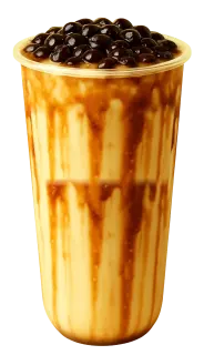 Brown sugar boba milk tea with tapioca pearls at Boba Garden, Winter Springs FL