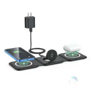 Wireless Charger 3 in 1,RTOPS Magnetic Travel Wireless Charging Station Multiple Devices
