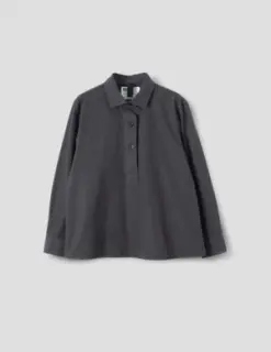 MHL. Swing Shirt Compact Cotton Poplin Asphalt