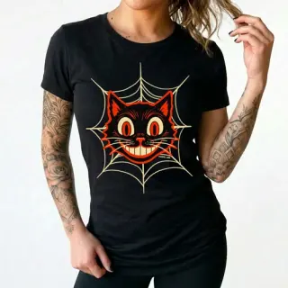 Retro Halloween Cat Women's T-Shirt