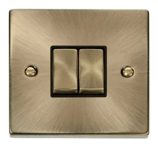 VP ANT/BR INGOT 10A 2-GANG 2-WAY SW BK