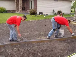 Troweling stamping texturing