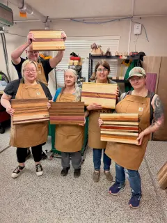 Elevate date night! Tired of the paint and sips? Try making your own cutting board at Las Vegas Maker Studio! 🪚🪵🎰 #lasvegas #datenight