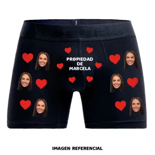 BOXER PERSONALIZADO - MI PROPIEDAD - CORAZONES
