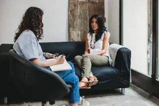 female counselor and client