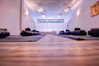 Yoga studio floor at daily yoga
