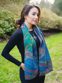 100% Merino Wool Neck Scarf – Turquoise