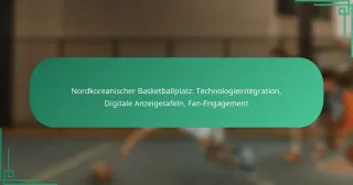Featured nordkoreanischer basketballplatz technologieintegration digitale anzeigetafeln fan engagement