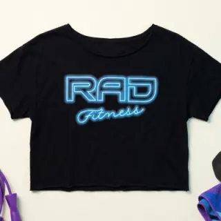 RAD Off-Shoulder Crop Tee in Black