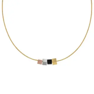 PT304G B.Tiff Quartet Pendant Necklace [Gold Chain]