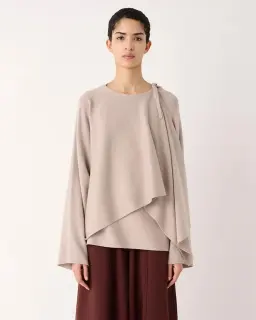 MEIMEIJ- Pure Wool Sweater With Overlap Front