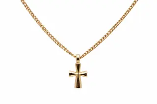 16" James Avery 14k Yellow Gold St. Teresa Cross Curb Chain Necklace (4.40g.)
