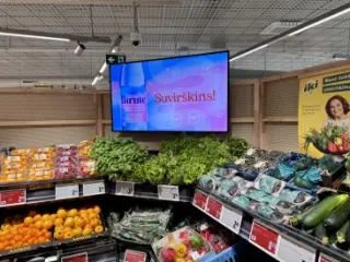 Reklama IKI parduotuvių ekranuose
