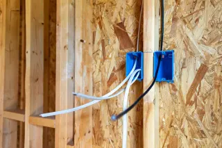 residential construction with electrical components put in