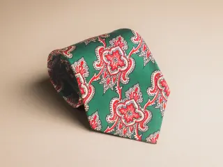 Ralph Lauren Green with Red Paisley Medallion Tie