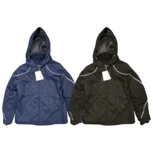 Wholesale Ladies’ 2-in-1 Mid Weight Winter Coat with Hood, Black or Navy (Sizes XS-XL)