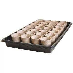Rozsadnik domowy HORTI-28/T6/OK - taca uprawowa + doniczki torfowe okrągłe