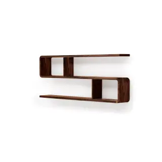Regal COM:CI in S-Form mit 3 Böden Nussbaum 115 x 57,5 x 20cm