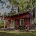 Haus rot terrasse