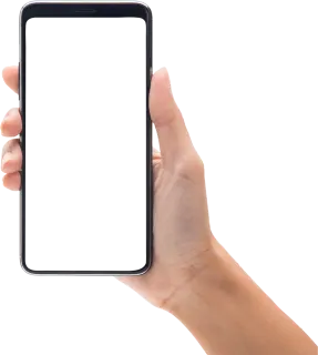 Hand Holding a Blank Mobile Phone