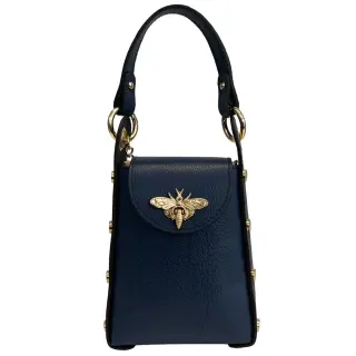 Modi mini bag in genuine leather dollar with bee-shaped ln Dark Blue
