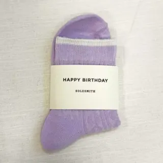 Happy Birthday Spring Lilac Socks
