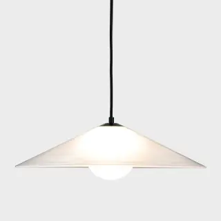 MARSHA 02 Pendant Light in Pearl White Glass — MESEME by Riya Panchal