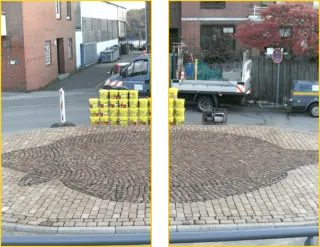 Gepflasterter Kreisverkehr von Max Wiede