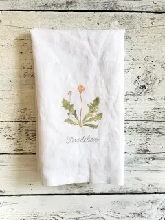 Dandelion French Linen Tea Towel