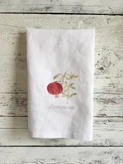 Pomegranate French Linen Tea Towel