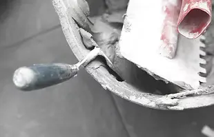 trowel and bucket