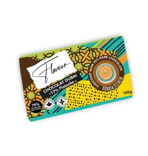DUBAI DARK CHOCOLATE - Dark Chocolate Bar filled with Pistachio Kunafa