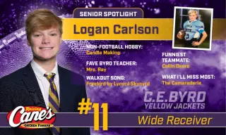Featured image for “Raising Cane’s Senior Spotlight – No. 11 Logan Carlson”