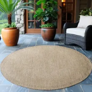 Rond binnen- en buitenkleed – Transitional Terrace Beige