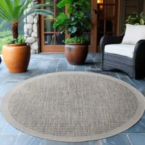 Rond binnen- en buitenkleed – Transitional Terrace Grijs