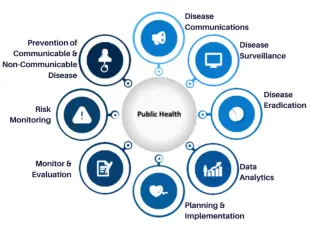 Public health wheel with core and eight components