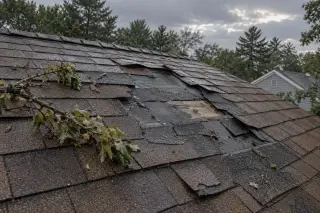 Storm damage shingles