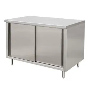 Work Table Enclosed With Sliding Door Serviamo Stainless