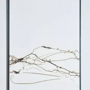 BURNED LANDSCAPE – Hot glass painting / Framed in black wood